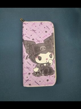 Large Kuromi Pink Character Zip Wallet